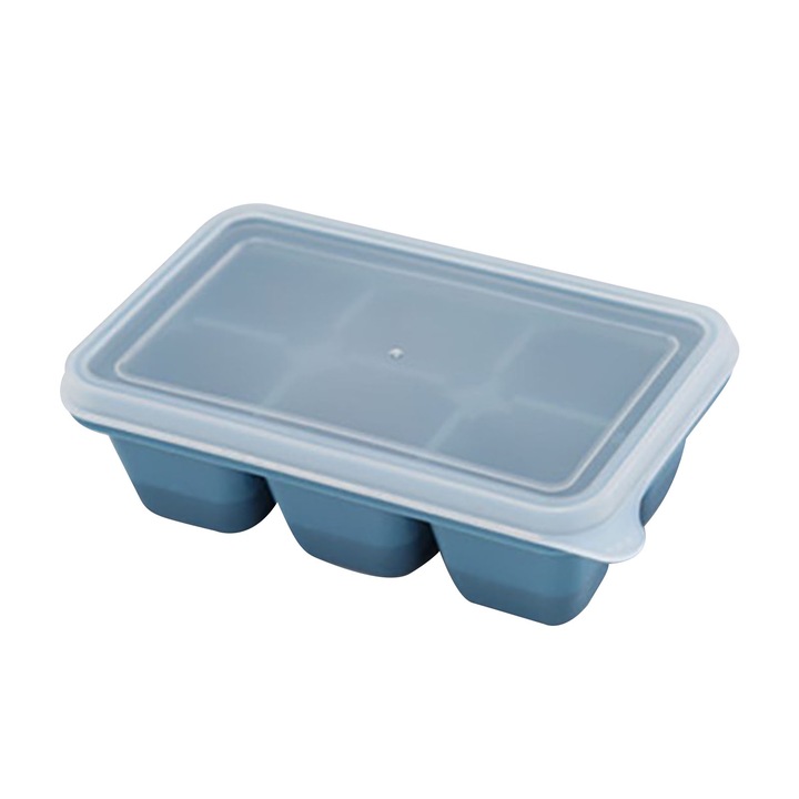 Jégkocka készítő forma, Jormftte, 6 rács, szilikon, fedővel, kék