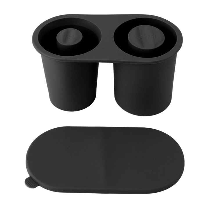 Jormftte jégkockaforma, üreges henger, levehető fedél, fekete, 30oz és 40oz poharakhoz