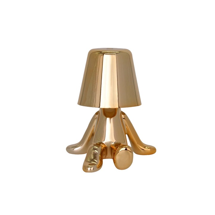 Lampa de birou LED, 3 temperaturi de culoare, aurie, 15x17cm