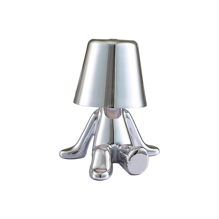 Lampa de birou LED, 3 temperaturi de culoare, argintie, 15x17cm