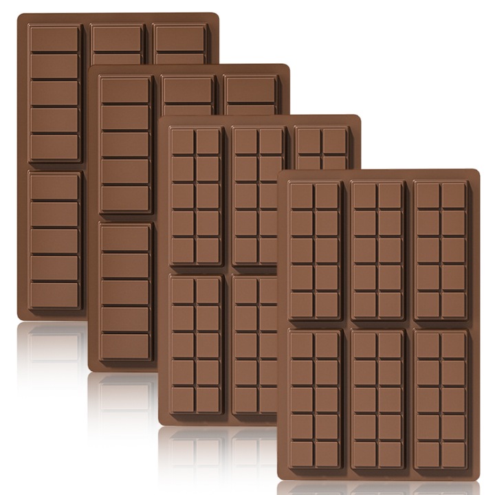 Forma prajituri, Cozevdnt, forma ciocolata, 4 bucati, maro, 26x17cm