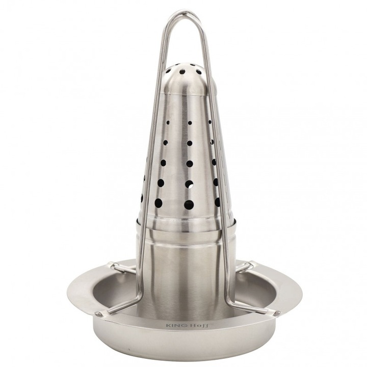 Állvány csirke sütéséhez Kinghoff KH 1880, Fűszertartó, Magasság 23 cm, Rozsdamentes acél, Inox