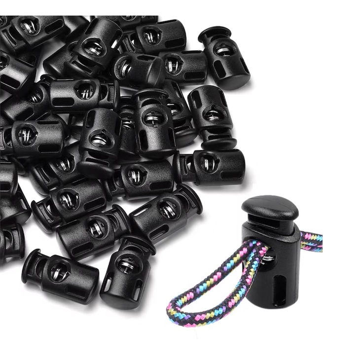 Set 30 opritoare cordon din plastic, XINGGUI, negru, 28x15mm