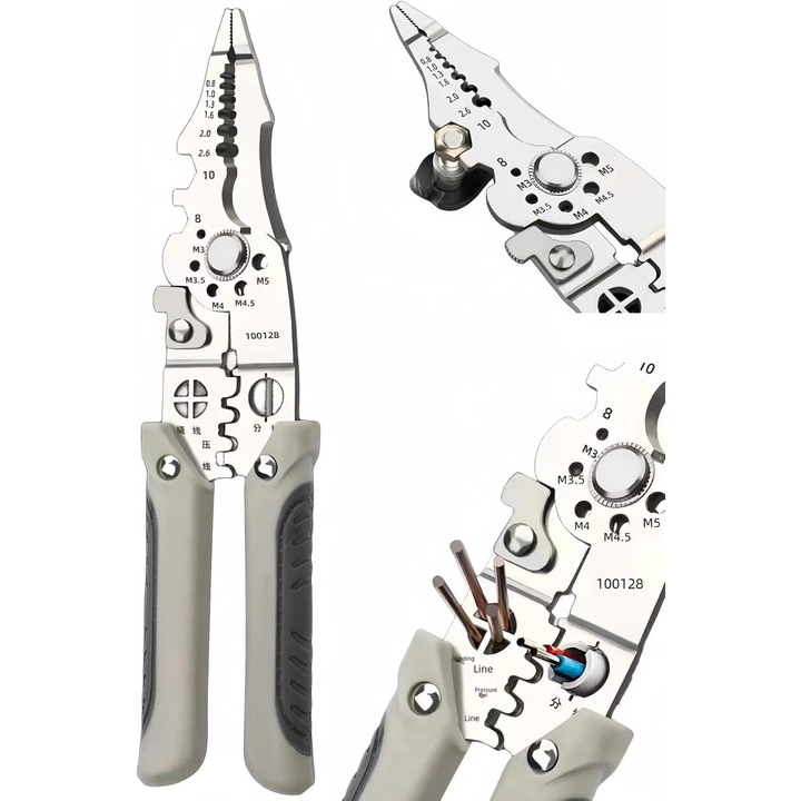 Cleste multifunctional pentru sarma XINGGUI, 8 inch, cu maner PVC