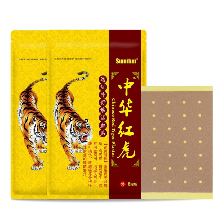 Plasturi Sumifun, set 32 buc, pentru dureri musculare si articulare, efect de caldura, 4 pachete a cate 8 bucati