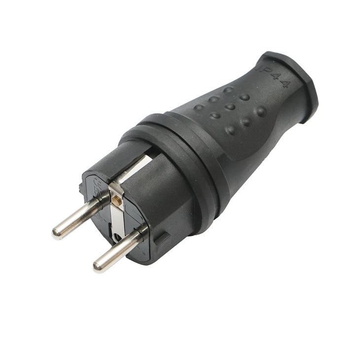 Stecher schuko cauciuc 250V, 16A cu maner si impamantare IP44 Breckner Germany