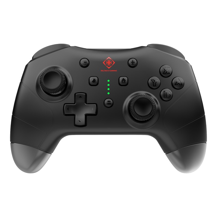Mini controler wireless Deltaco Gaming pentru Nintendo Switch, buton Turbo, negru