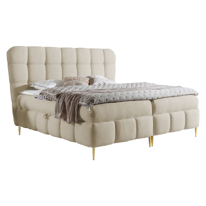 Pat boxspring Tiloni 180x200, MIRJAN24, bej, 186x227x123 cm