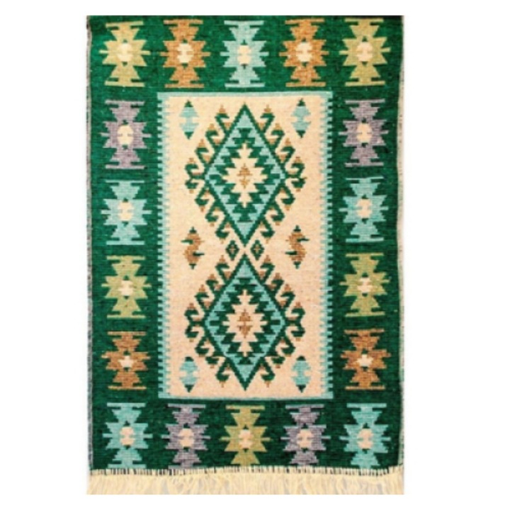 Covor tesut, Golden Daisy, Culoare Verde, Dimensiune 180X280 cm