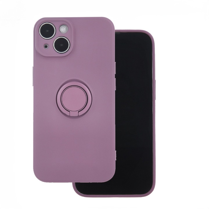 Husa de protectie compatibila cu Xiaomi Redmi Note 13 Pro Plus 5G, Finger Grip, inel metalic, silicon, Mov