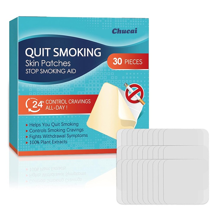 Plasturi antifumat, Chucai, 30 buc, eliberare 24 ore, 21 mg, siguranta, usor de utilizat