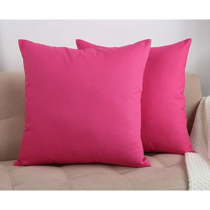 Set 2 fete de perna 35 x 35 cm bumbac ranforce roz inchis