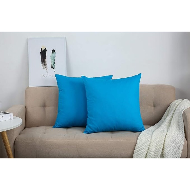 Set 2 fete de perna 90 x 90 cm bumbac ranforce turcoaz