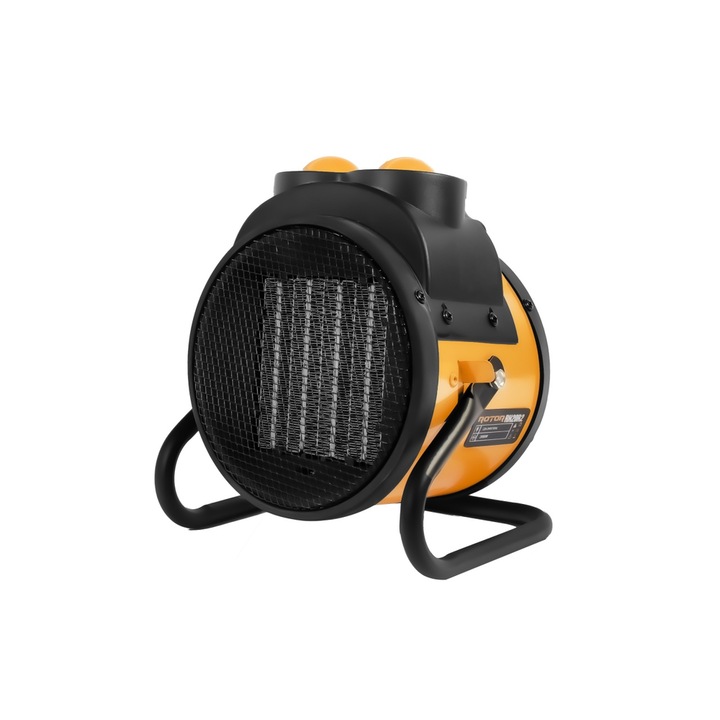 Elektromos hőlégfúvó, Rotor RH-20R2, 2000W, fekete/sárga, 3 teljesítményfokozat, 20m²-es helyiségekbe