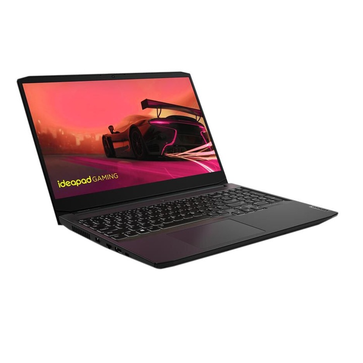 Laptop Lenovo IdeaPad Gaming 3 15ACH6, 15,6 hüvelykes 1920 x 1080, AMD Ryzen 5 5500H 6 C / 12 T, 3,3 GHz - 4,2 GHz, 3 MB 16 MB gyorsítótár, 16 GB Geometria DDR4-hez, 50 GB NTX2 GB SDR4, 501 RTX2 GB, Shadow Black 82K2028DPB