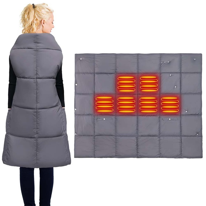 Pilota confortabila, Dollcini, Incalzita, 110 x 130 cm, Potrivita pentru canapea, Pat, Masina, Cald afara iarna, Gri