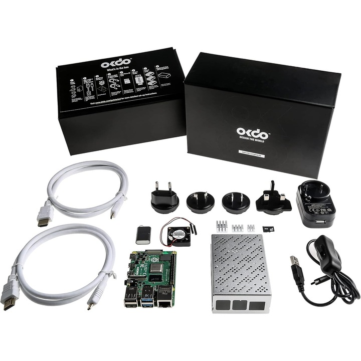 Стартов комплект, OKdo, Raspberry Pi 4, Модел B, 4 Gb RAM, Стартов комплект