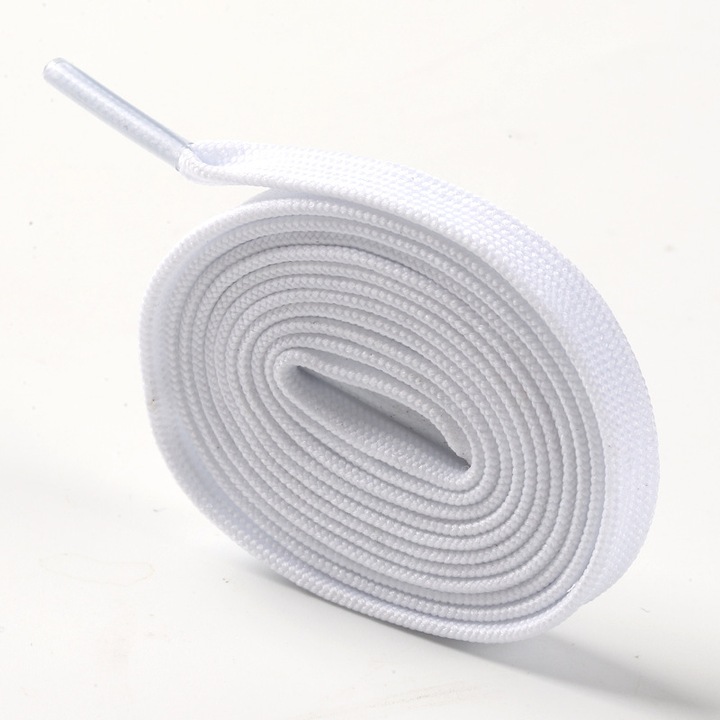 Sireturi albe pentru incaltaminte sportiva, 160cm, set de 2 perechi