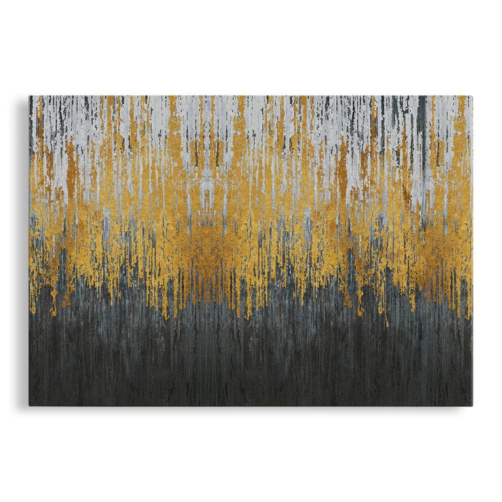 Tablou Canvas, Abstract, Aspect de Pictura, Black and Gold 70x100 cm