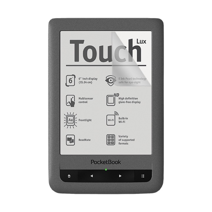 Подобно на хартия фолио за PocketBook Touch Lux 623, COMANDO E-book Reader Mat Protect, Regenerable, Clarity 99%, Anti-Reflection, HD, Предотвратява пръстови отпечатъци и прах, Anti-Shock, Устойчивост на надраскване, Лесно нанасяне