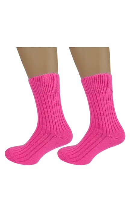 Sosete Dama de Lana si Bumbac, 1 pereche, Roz zmeuriu