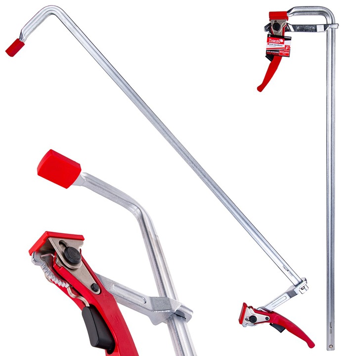 Clema de tamplarie tip F cu clichet, 800 x 120 mm, Tvardy T00591