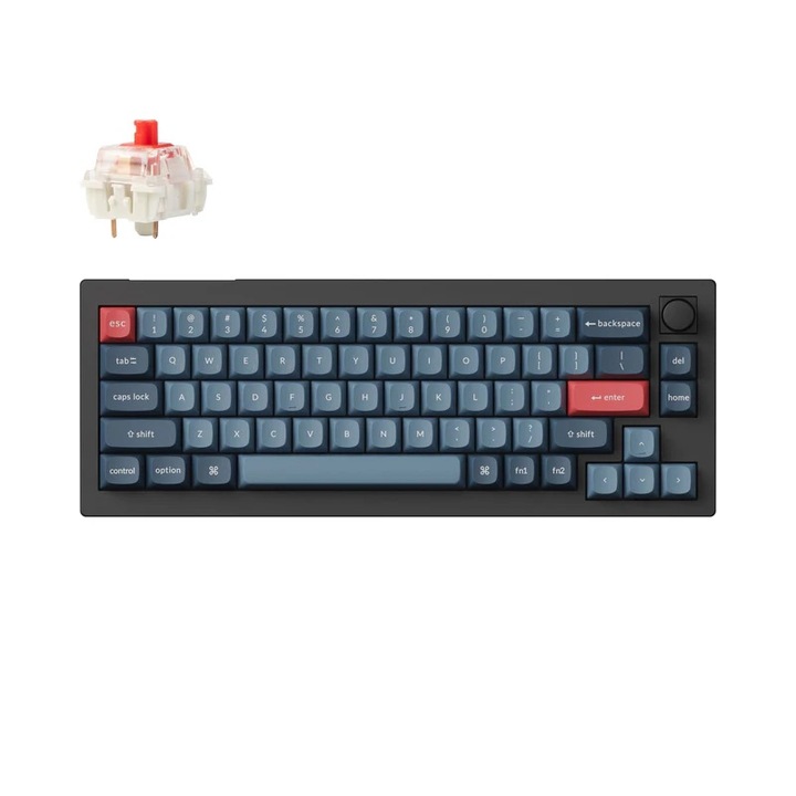 Безжична клавиатура Keychron V2 Max QMK/VIA, Hot-Swappable, 2.4GHz, Bluetooth 5.1, USB-C, Gateron Jupiter Red, черна