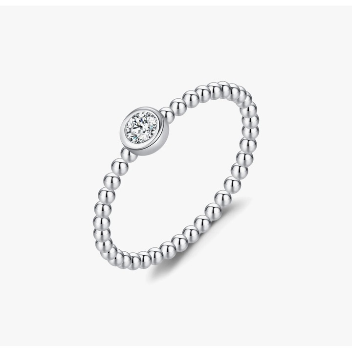 Inel de logodna din argint 925 cu diamant Moissanite