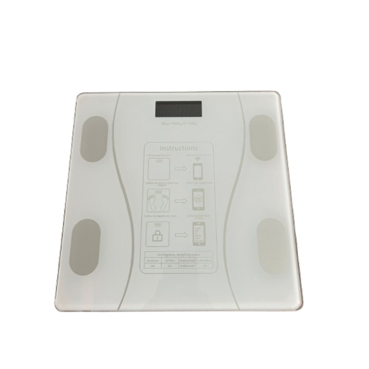Телесна везна, с приложение за телефон, баня, електроника, защитно стъкло, елегантен, интелигентен дизайн, LCD дисплей