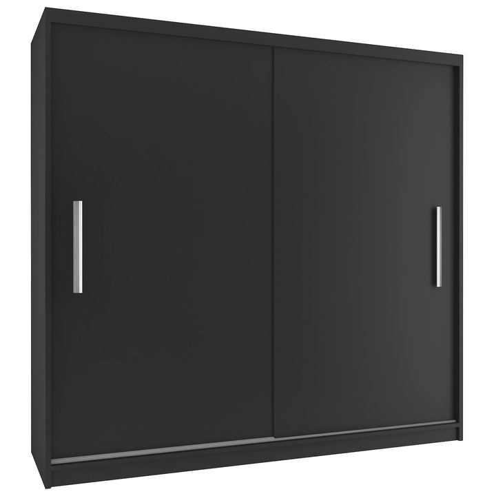 Dulap glisant Belini Verona, 2 usi, 200x60x216cm, negru, PAL