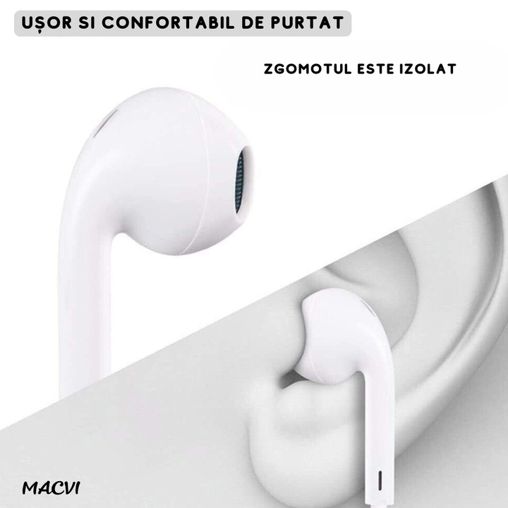 Macvi® слушалки с микрофон и контрол на звука, шумоизолатори, съвместими с iPhone