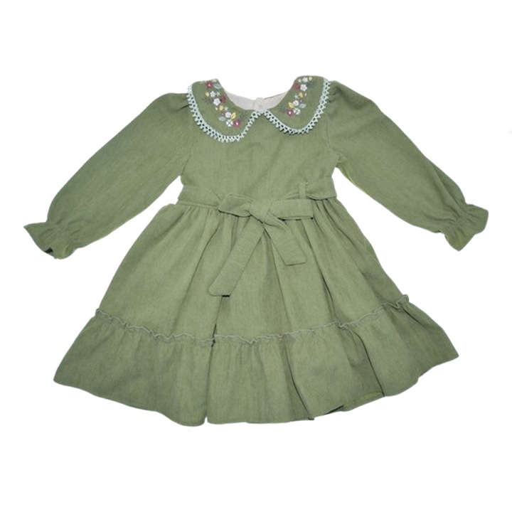 Hosszú ujjú ruha lányoknak Mini Junior RCH-5761V, zöld 114474