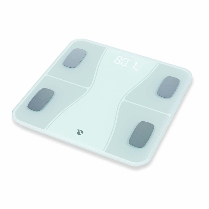 Nedis SmartLife BTHPS11WT okosmérleg, Bluetooth, testösszetétel mérés, max. 180kg, fehér