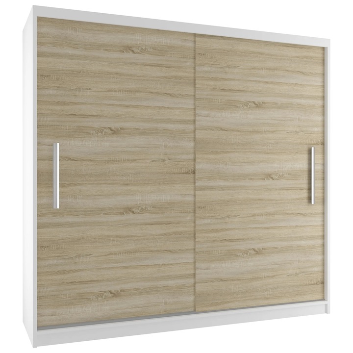 Dulap Verona SI glisant Dulap 200 cm Stejar Alb Sonoma