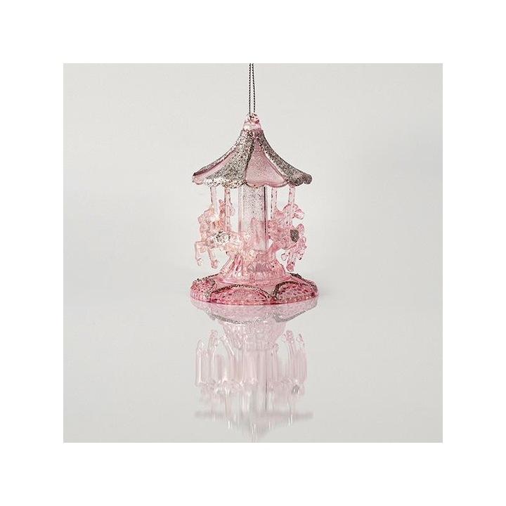 Set 2 ornamente brad Pink Carrousel