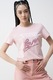 Guess, Tricou regular fit cu imprimeu logo, Fucsia, Roz deschis, L