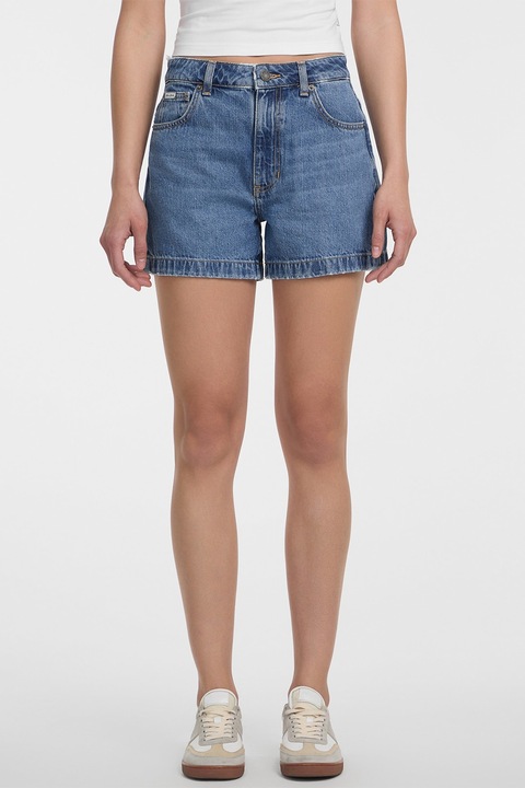 GUESS JEANS, Blugi scurti cu talie inalta, Albastru