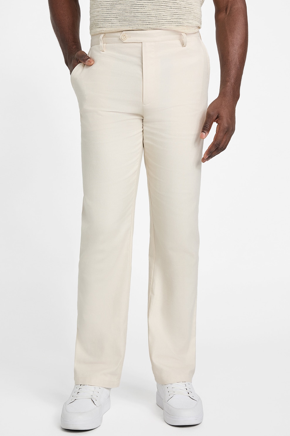 Guess, Pantaloni eleganti cu buzunare laterale, Bej deschis, W34-L32