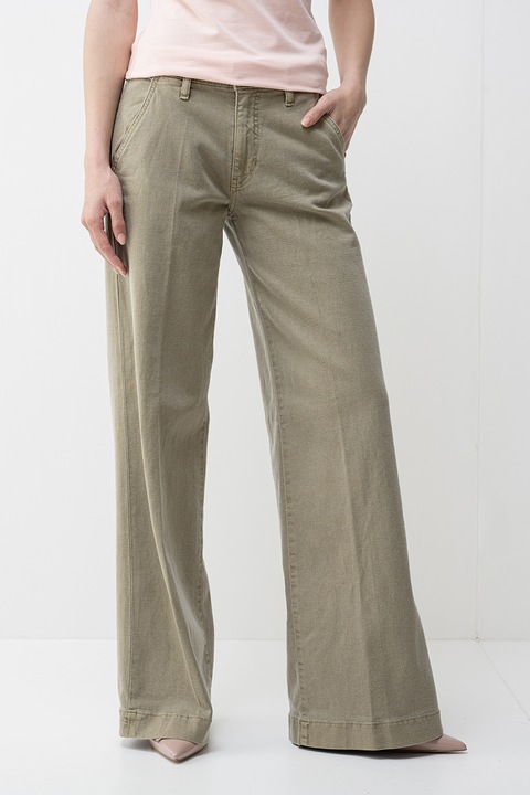 Guess, Blugi din amestec de modal cu croiala ampla, Kaki, W28-L31