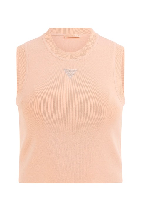 GUESS, Къс топ с лого, Праскова