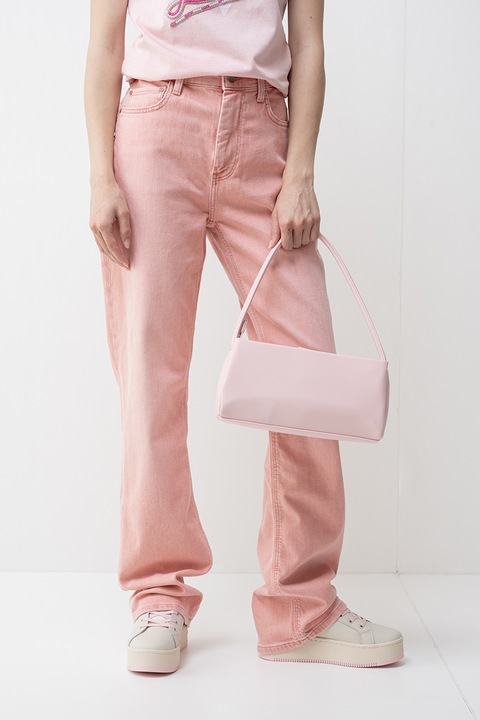 Guess, Blugi cu croiala dreapta si talie inalta, Roz