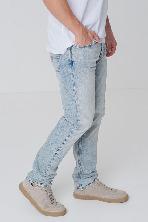 Guess, Blugi regular-fit cu talie medie, Albastru deschis, W30-L32