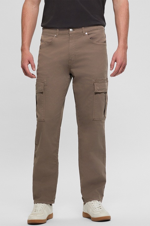 GUESS, Pantaloni regular fit, Maro deschis