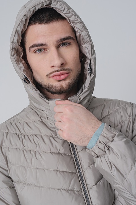 Guess, Непромокаемо зимно яке с качулка, Светло кафяво