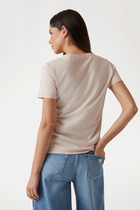 GUESS, Тениска с лого, Тюркоаз/Праскова