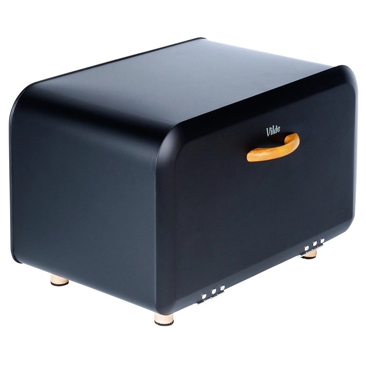 Vilde kenyérdoboz, fém, fekete, 35,5x21x23,5 cm