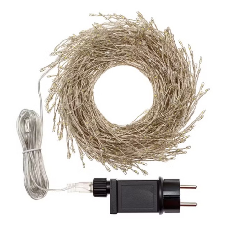 Sir luminos BOA cu 720 micro LED-uri, retea exterioara-interioara, RGB colorat, 7 m, IP44