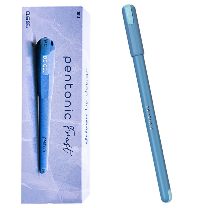 Комплект от 10 гел химикалки LINC Pentonic Frost, син, 0,6 mm