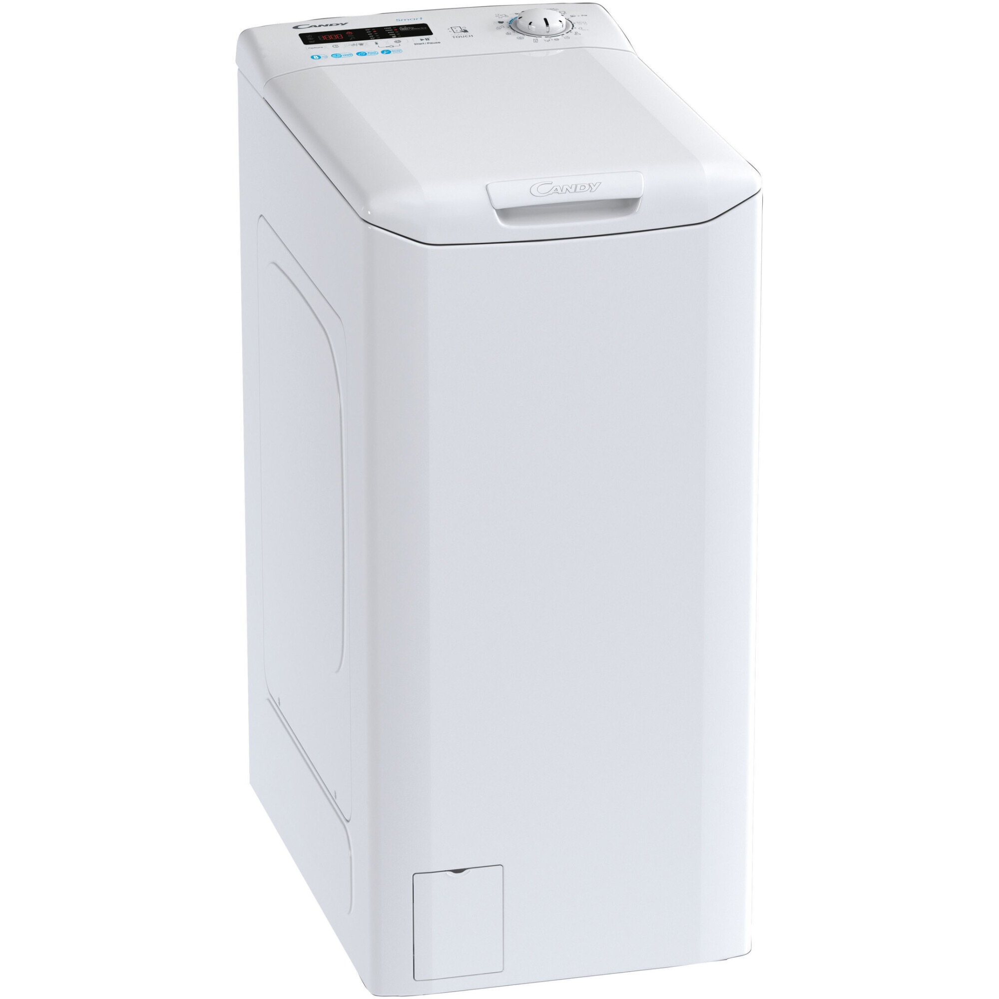 Masina de spalat rufe cu incarcare verticala Candy Smart CSTG282D2/1-S, 8 kg, 1200 RPM, Mix Power Systems, Gentle touch opening, Clasa D, Alb