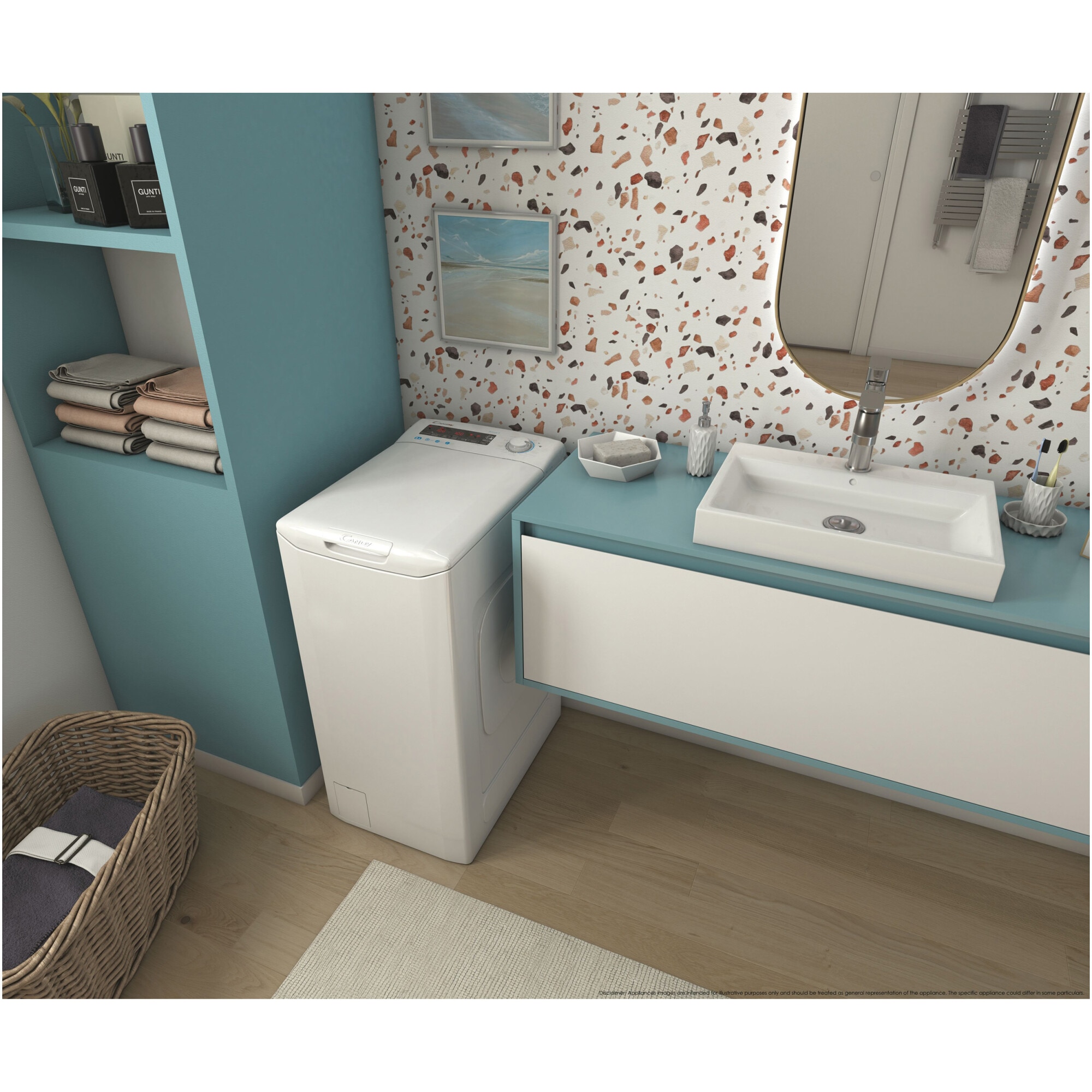 Masina de spalat rufe cu incarcare verticala Candy Smart CSTG282D2/1-S, 8 kg, 1200 RPM, Mix Power Systems, Gentle touch opening, Clasa D, Alb